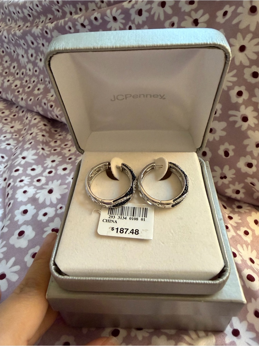 JCPenney Real Diamond hoop earrings
